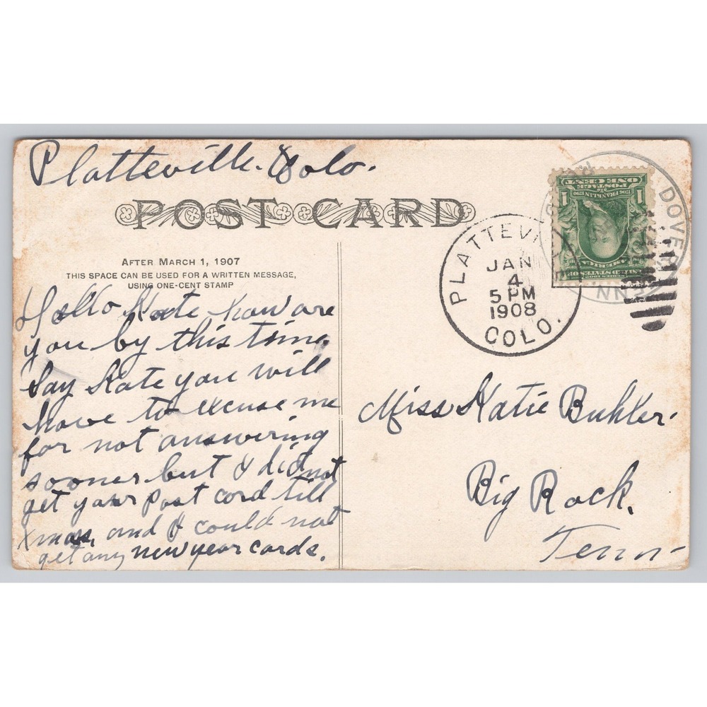 Railroad Vintage 1908 Moonlight Scene Moffat Road Colorado Postcard - Picture 2 of 2